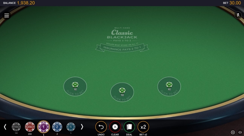 Spill nå - Klassisk Blackjack