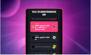 Klikk på «registrer deg»