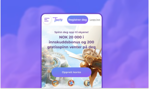 Åpne nettsiden og start registreringen.
