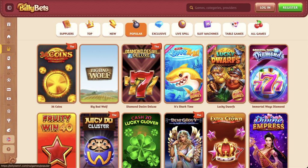 BillyBets Casino spilleautomater