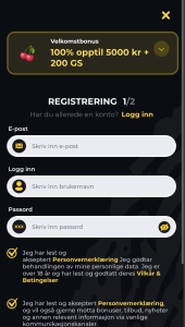 Fyll inn personlige opplysninger