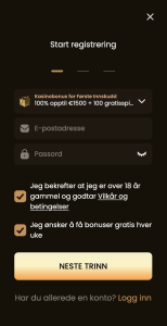 Fyll inn e-post og passord