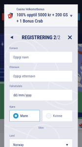 Fyll inn personlige opplysninger