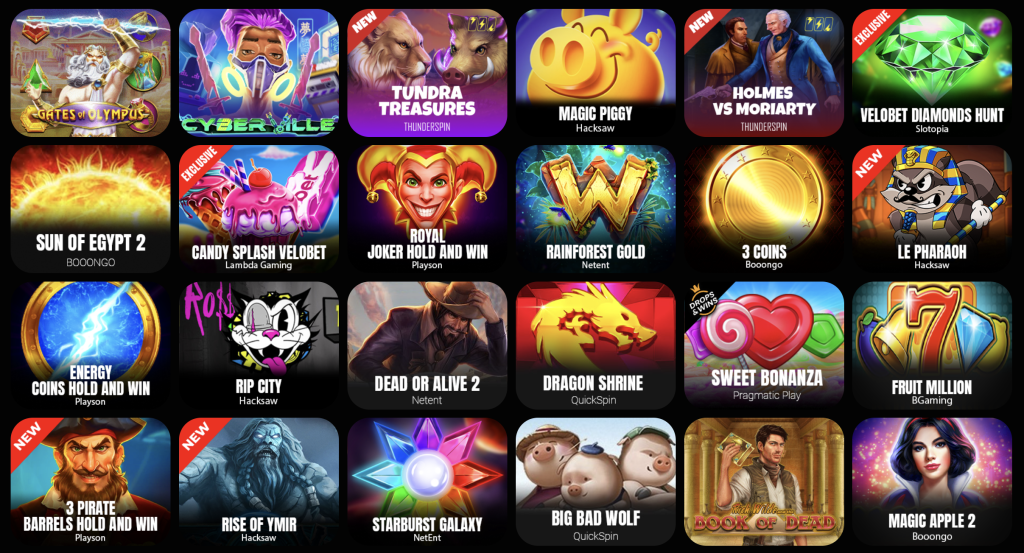 Velobet Casino Spilleautomater