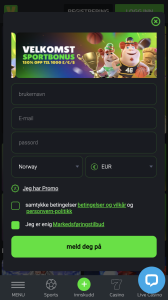 Klikk på «registrering»