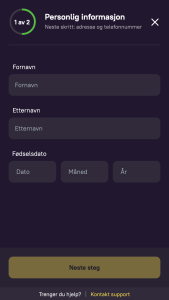 Oppgi personlige detaljer: