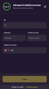 Skriv inn adresse og telefonnummer: