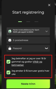Godta vilkår: