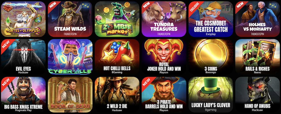 Cosmobet kasino spilleautomater