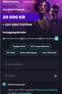 Fyll ut e-post og passord