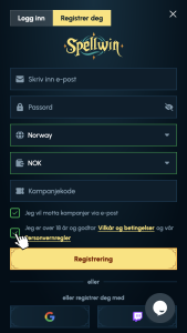 Bekreft vilkår og alder