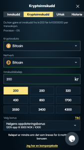 Gå videre til innskuddsdelen